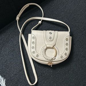 See by Chloè Hana Mini Saddle Bag in Cement Beige